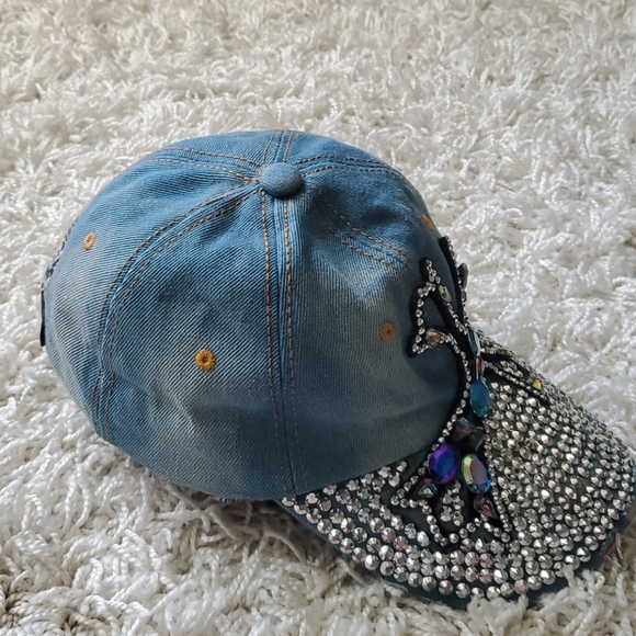 Jewel Encrusted Jean Hat - Picture 2 of 5